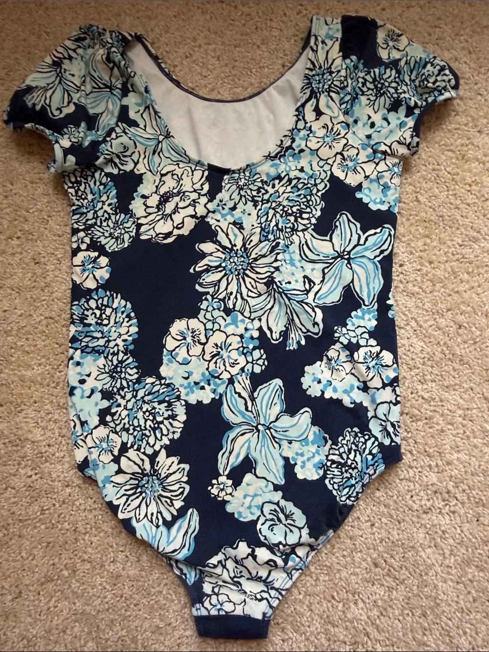 Lilly Pulitzer Navy Floral Short-Sleeve swimsuit